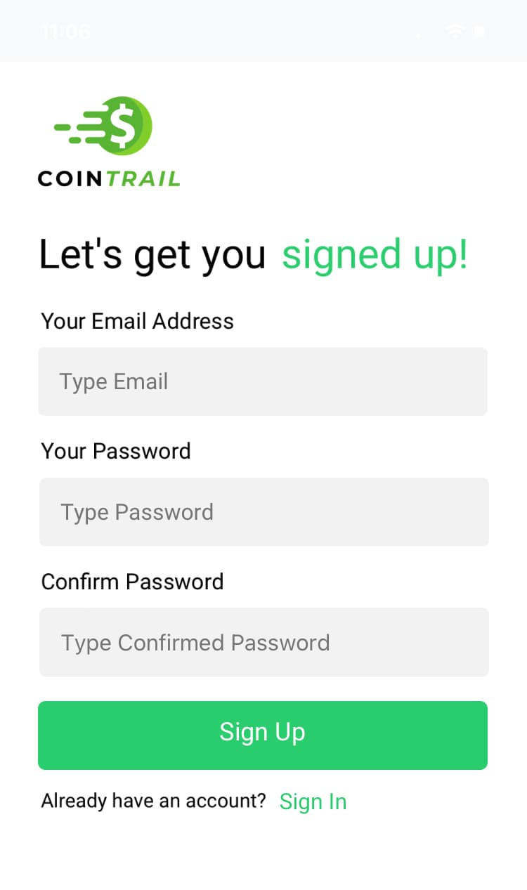 Sign Up Screen